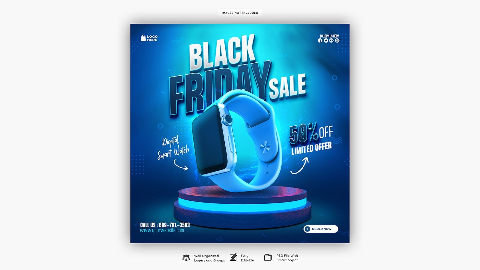 Black Friday super sale social media poster promotion template - PSD Free Download