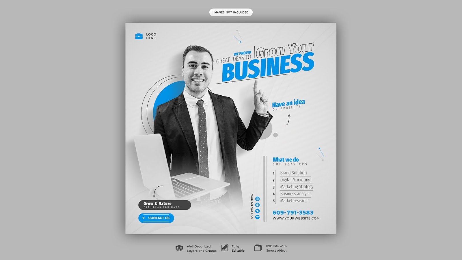 Digital Marketing Agency Corporate Social Media – PSD Free Download