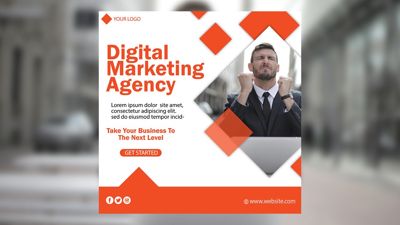 Digital Marketing Business Poster Template - PSD File Free Download