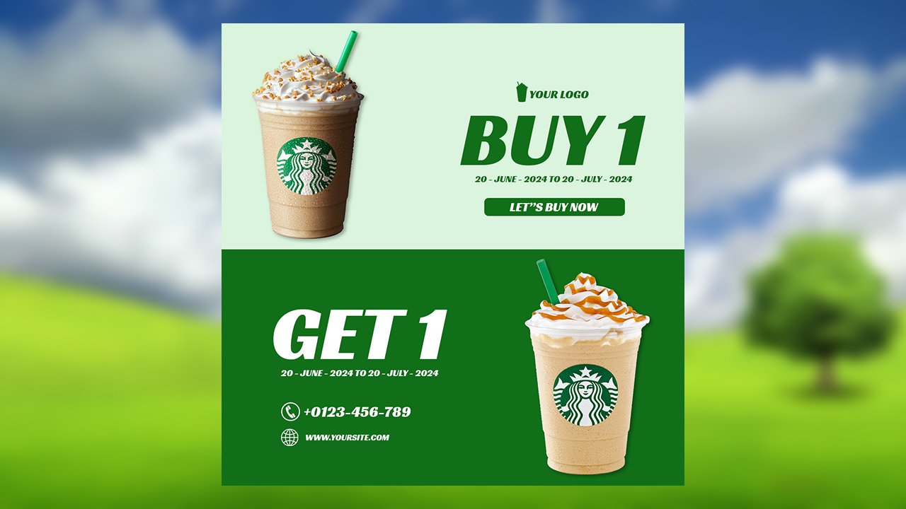 Light Gray And Green Minimalist Drink Promotion Instagram Post - PSD File Free Download