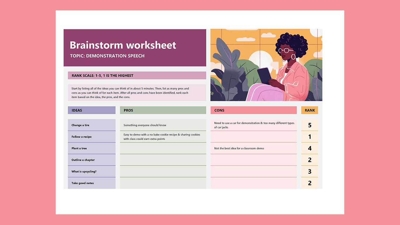 Brainstorming worksheet – Excel Templates Free Download