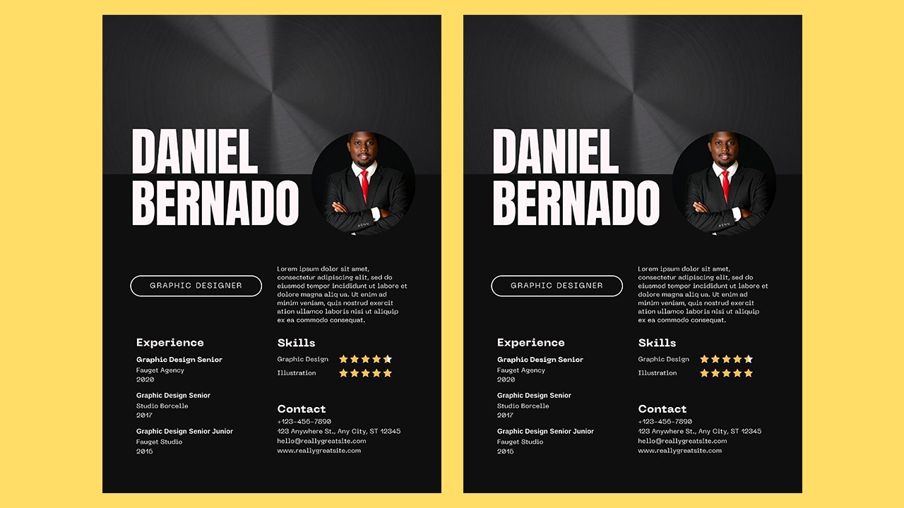 Black Modern Graphic Designer Creative Resume – CV Templates Free Download