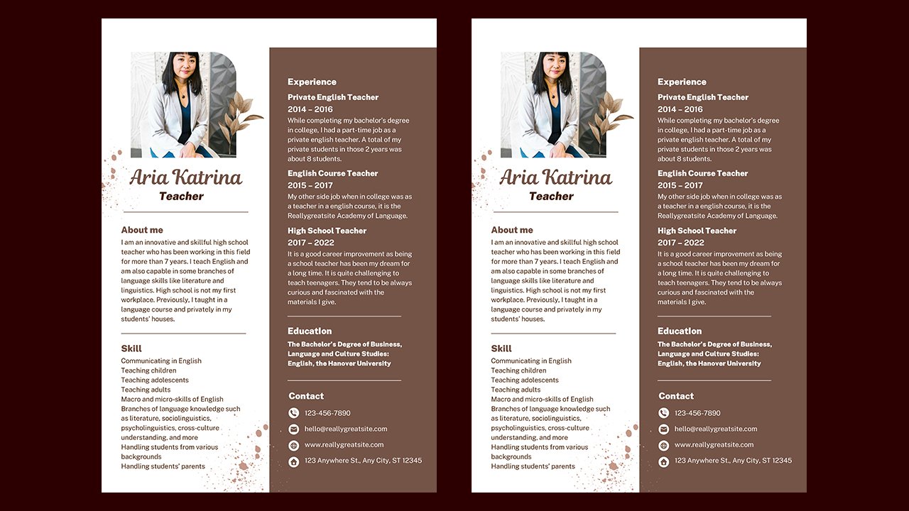 White Brown Simple Teacher Resume - CV Templates Free Download