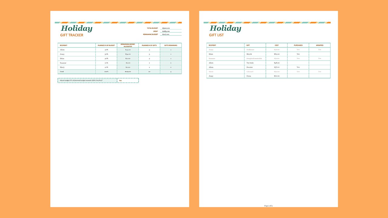 Holiday gift list – Excel Templates Free Download