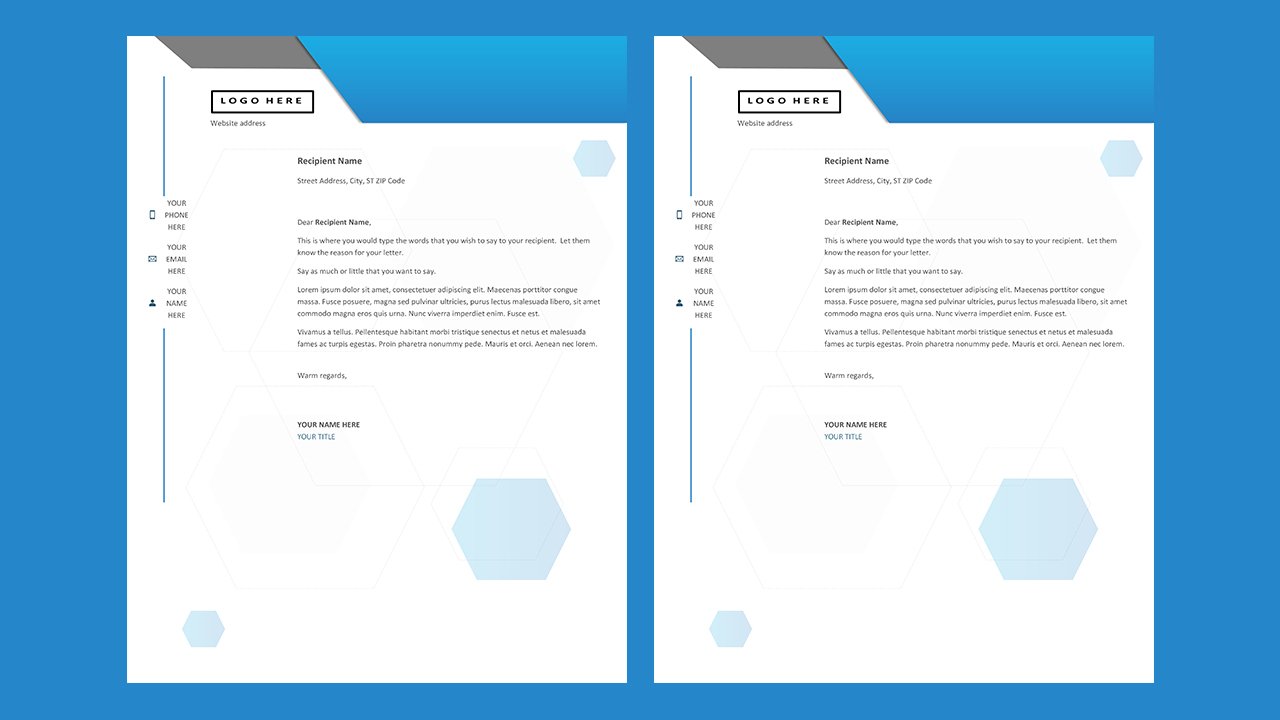 Free Hexagon letterhead Concept Word document templates – Microsoft Word Templates Free Download