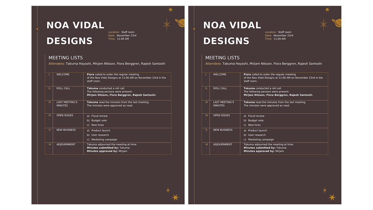 Free Dark modernist meeting agenda Concept Word document templates – Microsoft Word Templates Free Download