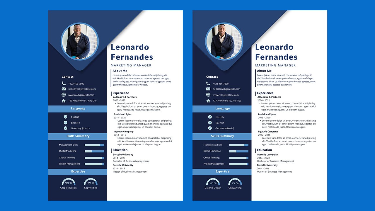 Blue Modern Resume - CV Templates Free Download