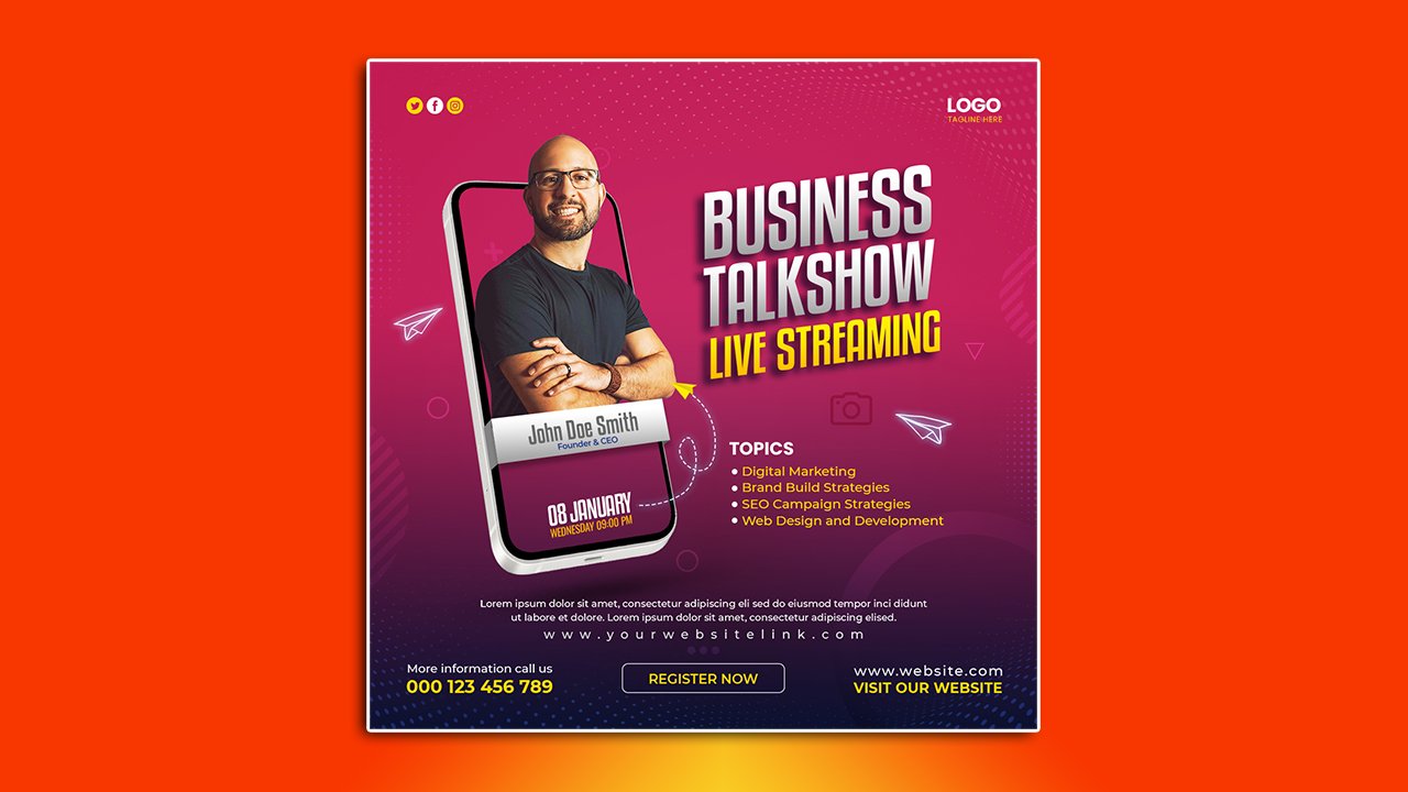 Digital marketing agency corporate social media post template