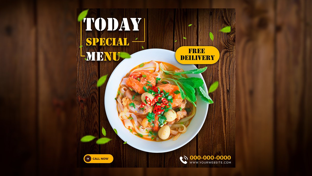 Lobster​ Soup Food Social Media Promotion and Instagram Banner Post Template Design - PSD File Free Download