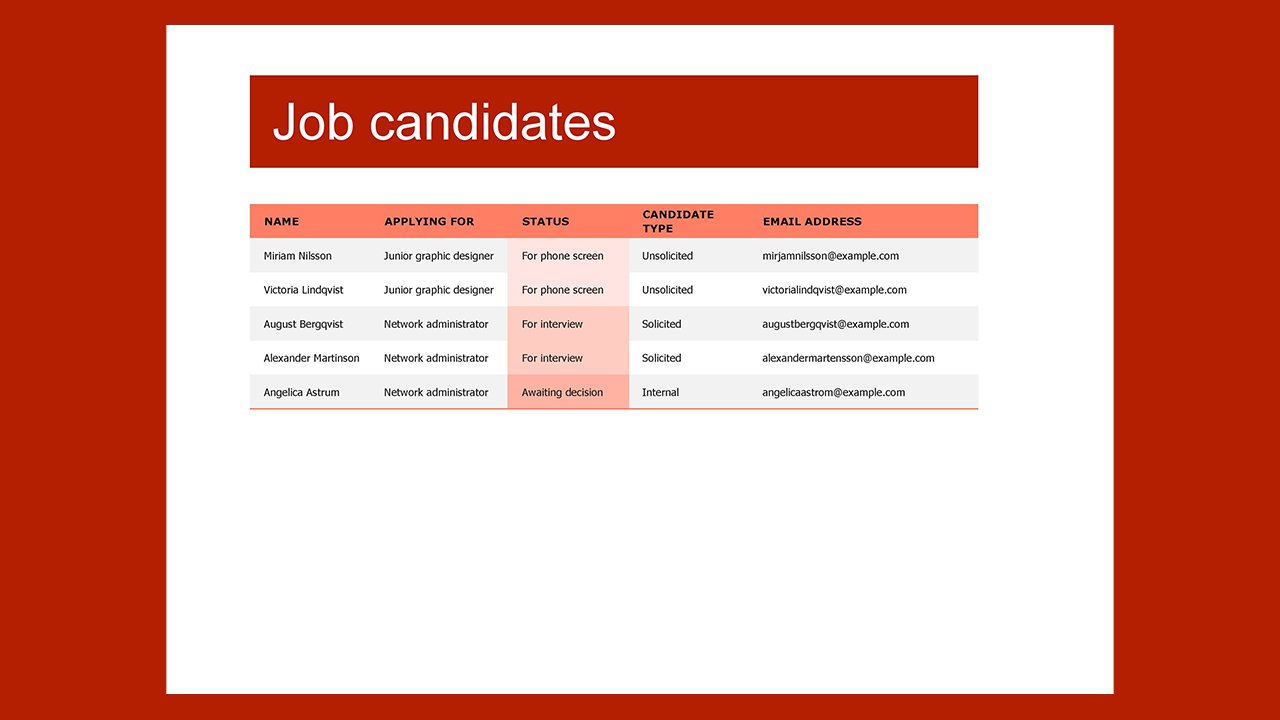 Job candidates tracker – Excel Templates Free Download