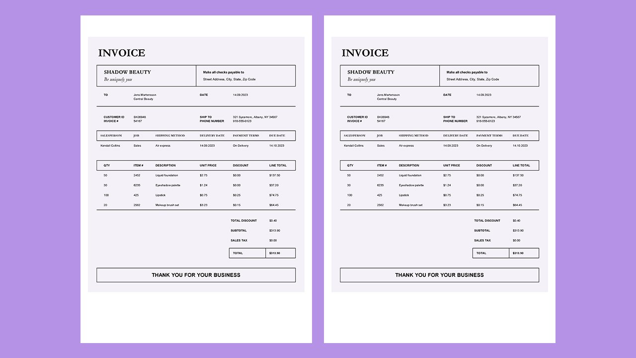 Sales invoice simple lines design – Excel Templates Free Download