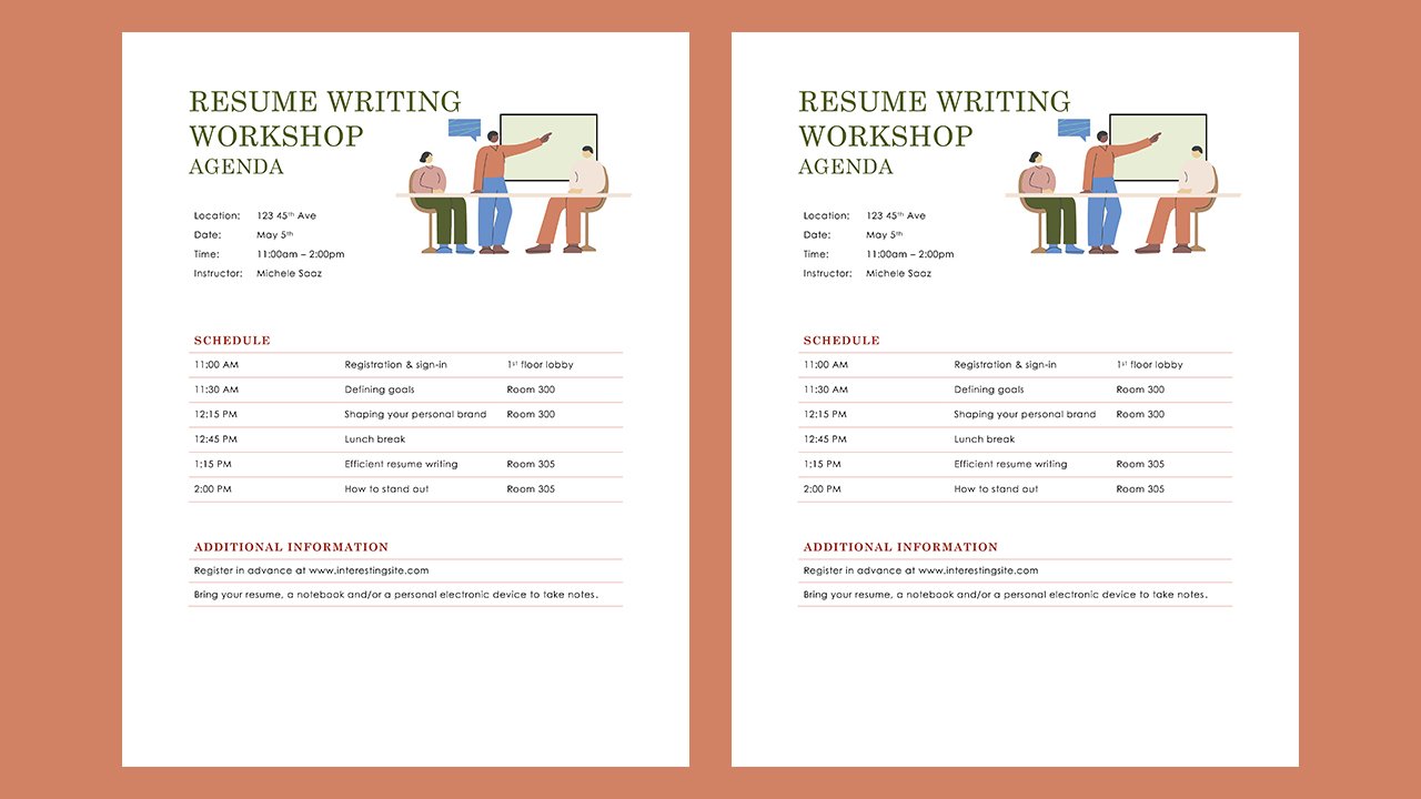 Free Resume writing workshop agenda Concept Word document templates – Microsoft Word Templates Free Download