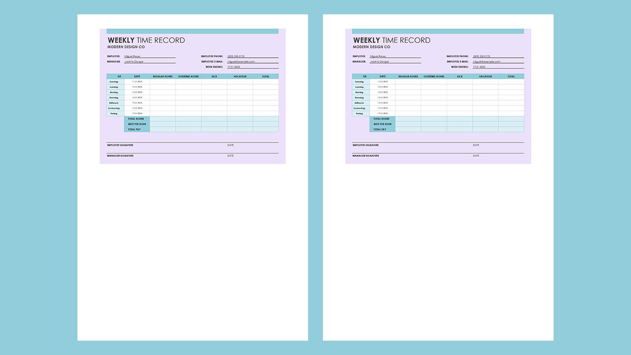 Weekly timesheet 8 12 x 11 portrait – Excel Templates Free Download