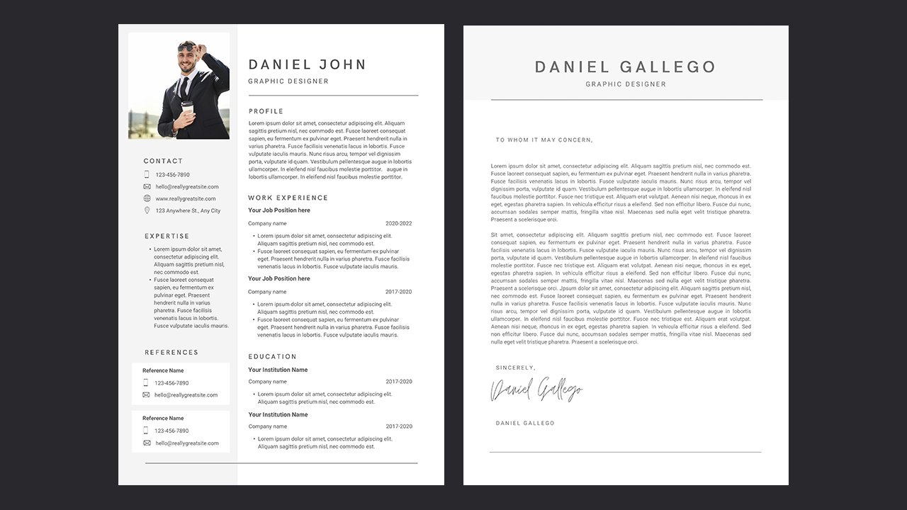 Minimalist Neutral Grey Professional Resume - CV Templates Free Download