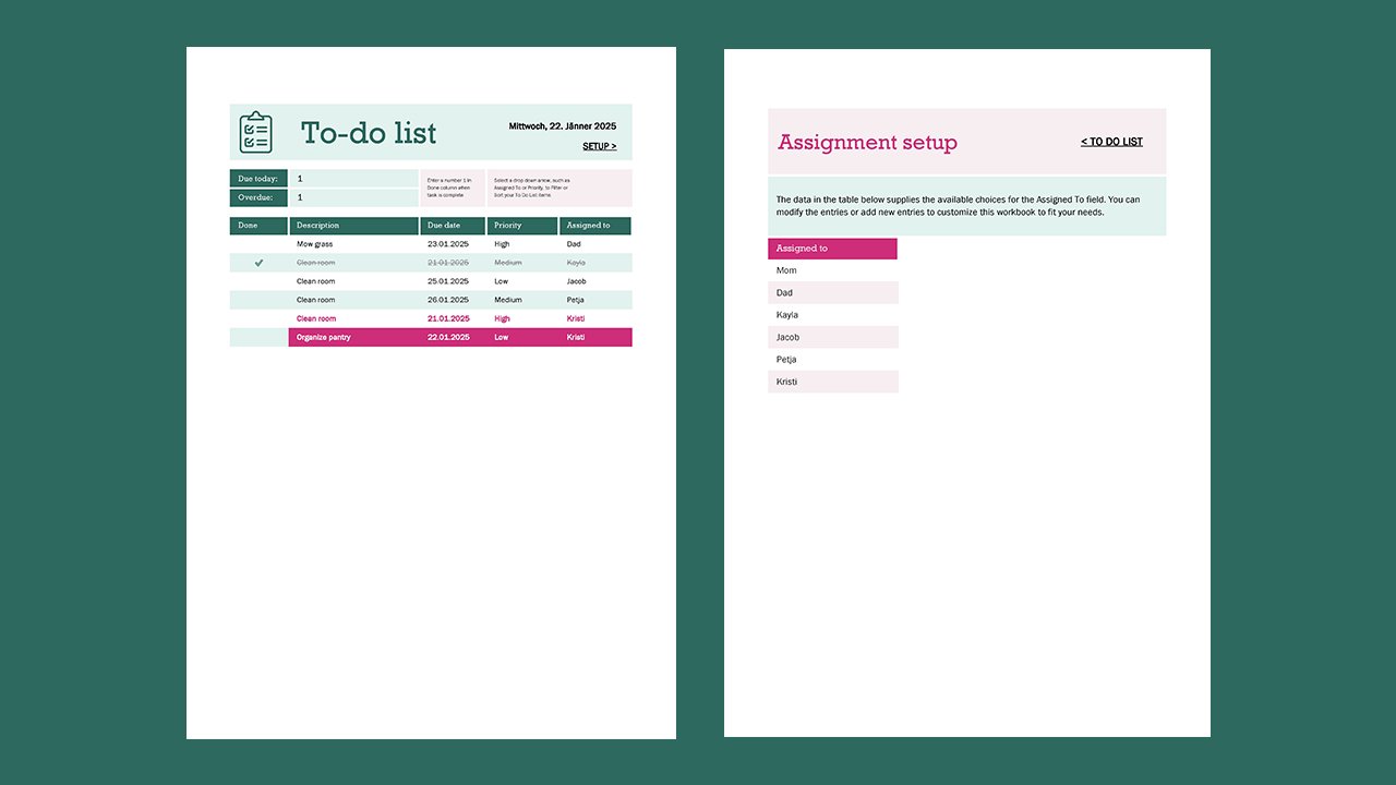 Household to-do list – Excel Templates Free Download