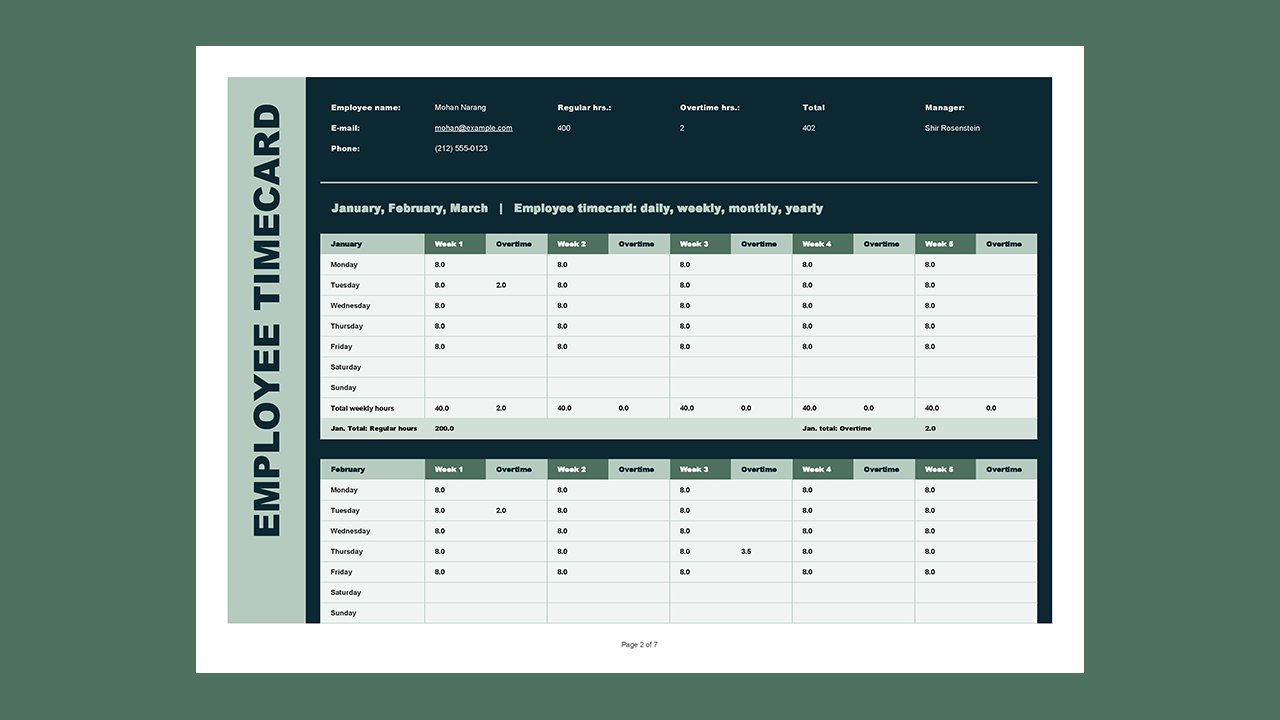 Employee timesheet weekly monthly yearly – Excel Templates Free Download