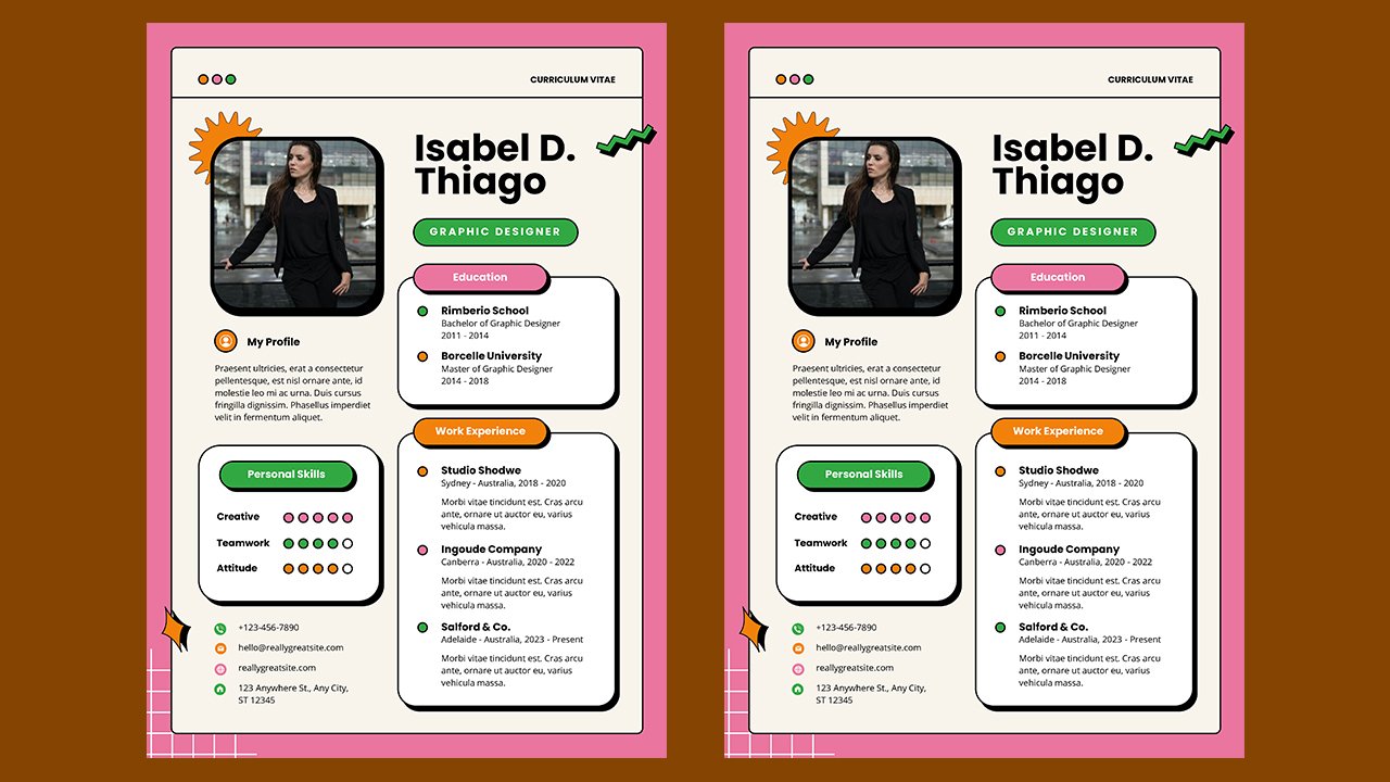 Colorful Memphis Retro CV Resume – CV Templates Free Download