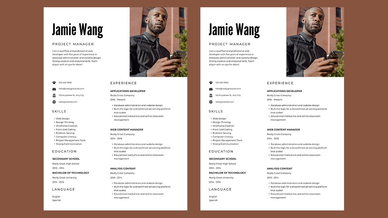 White Simple Minimalist Business CV Resume – CV Templates Free Download