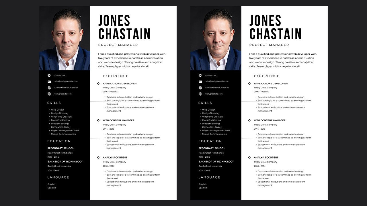White Black Elegant Modern Corporate CV Resume - CV Templates Free Download