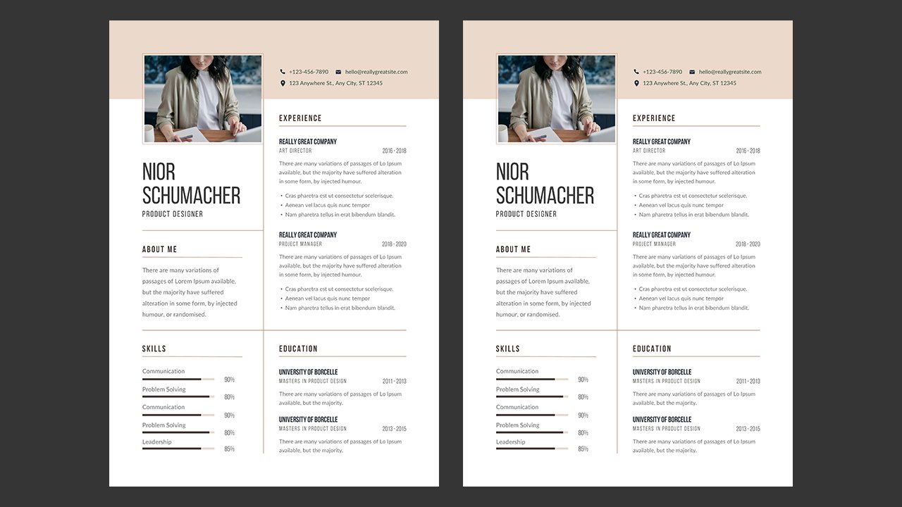 Beige Grey Clean Minimalistic CV Resume – CV Templates Free Download