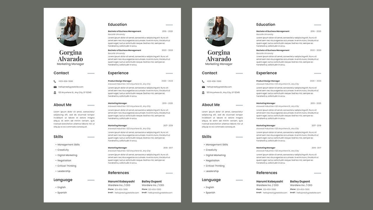 Minimalist Professional CV Resume - CV Templates Free Download