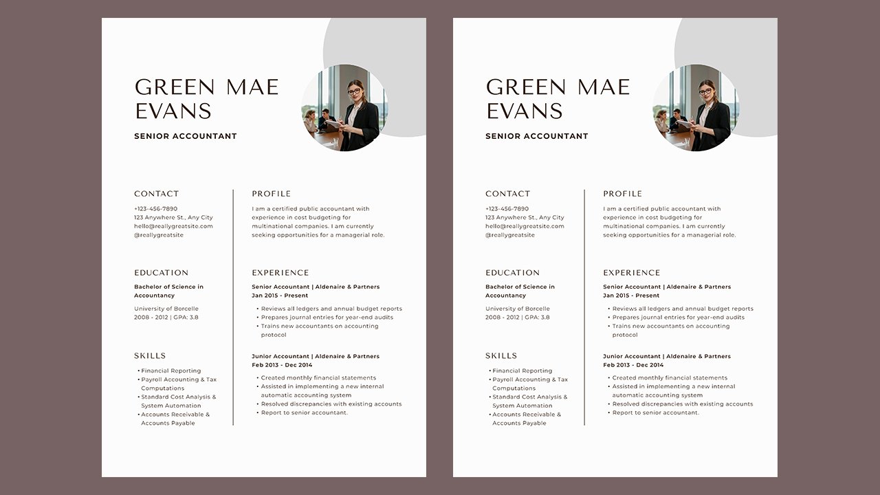 Grey Minimalist Professional Modern Resume – CV Templates Free Download