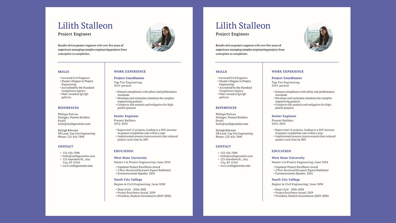 Science and Engineering Resume in Denim Blue Cream Warm Classic Style - CV Templates Free Download