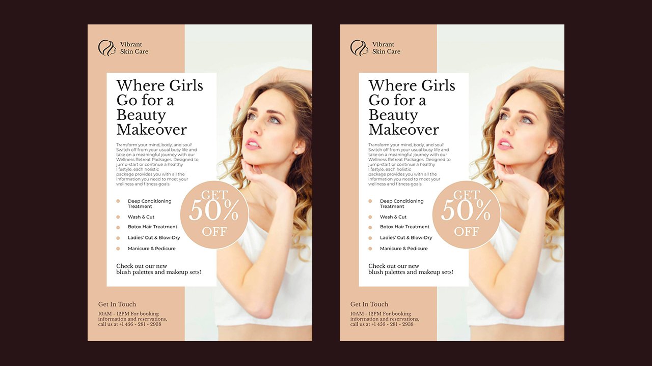 Hair and make up beauty salon flyers A4 – Indesign Templates Free Download