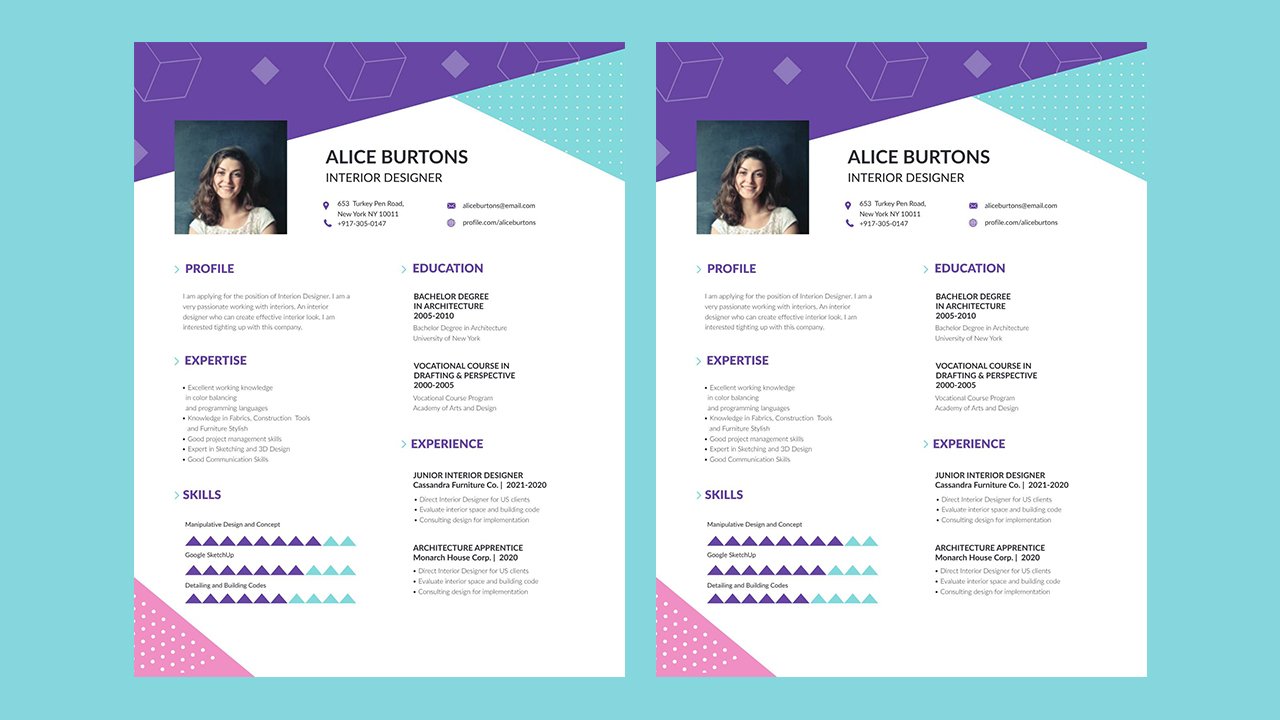 Resume One Page for Experienced – Indesign Templates Free Download