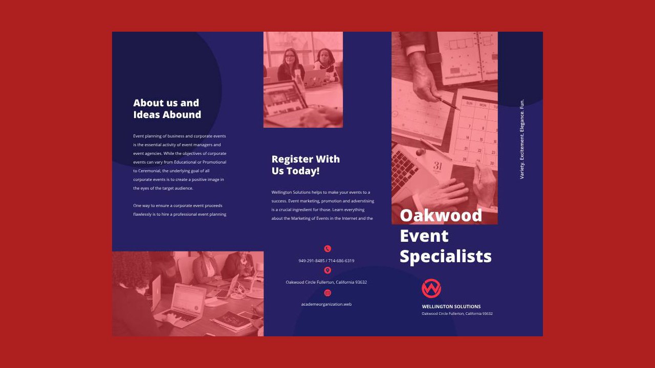Corporate event planner Tri-Fold brochure A4 – Indesign Templates Free Download
