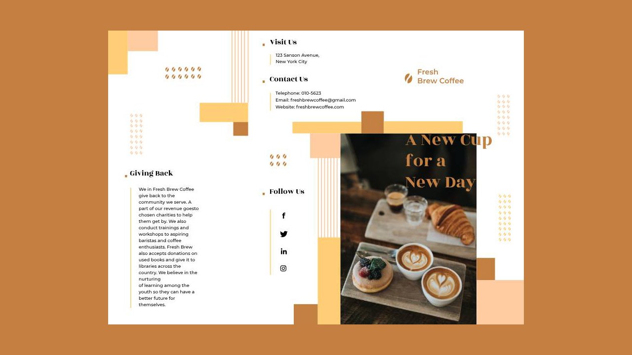 Coffee Shop Tri-Fold Brochure A4 – Indesign Templates Free Download