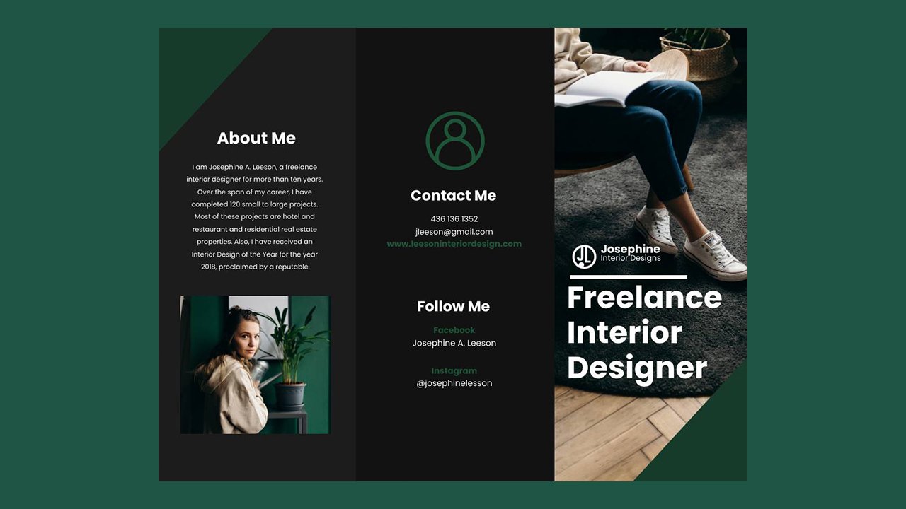 Trifold Freelance Designer BrochureTemplate – Indesign Templates Free Download