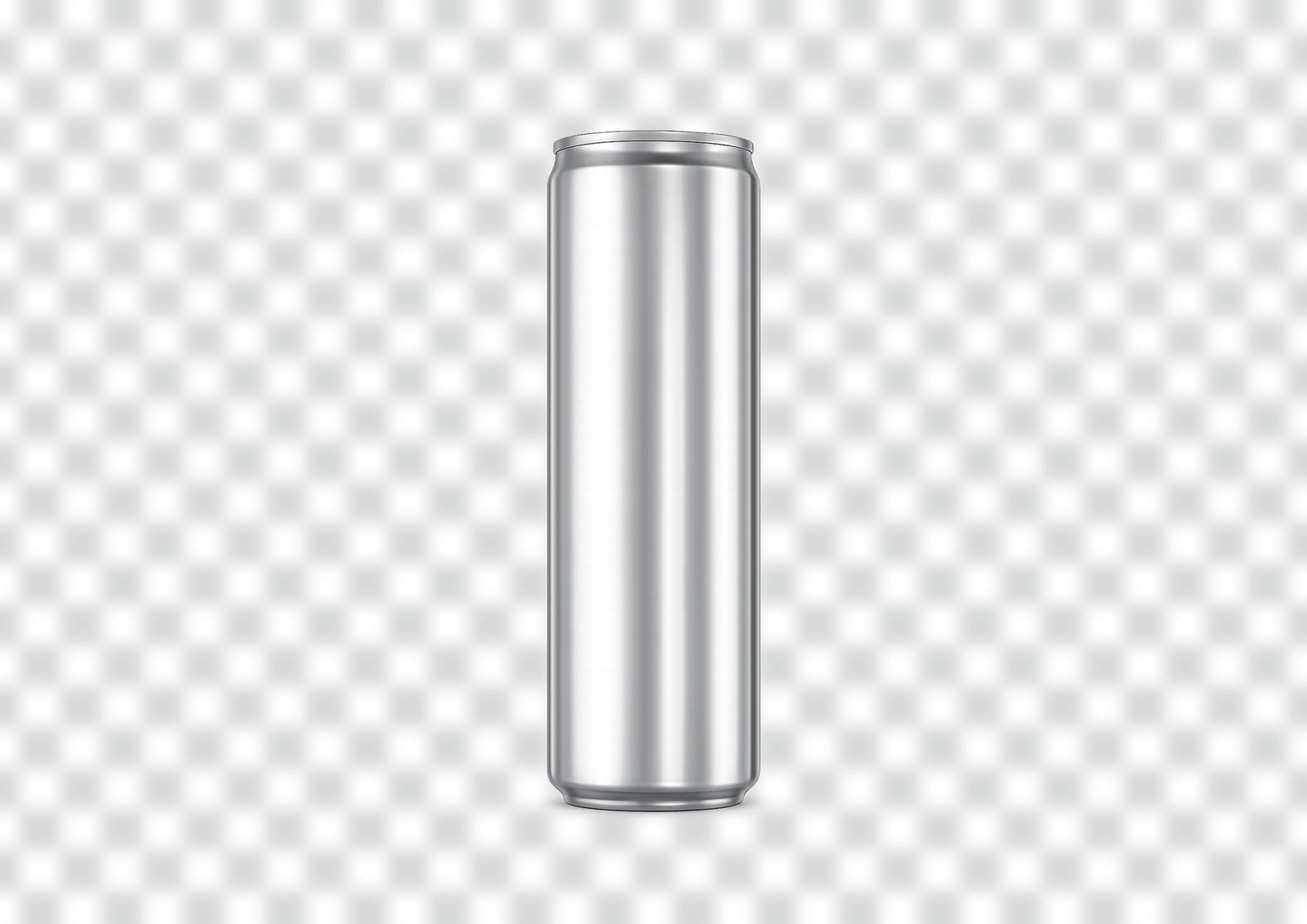 Blank Silver Can Mockup PNG Free Download – High Resolution Packaging Mockup