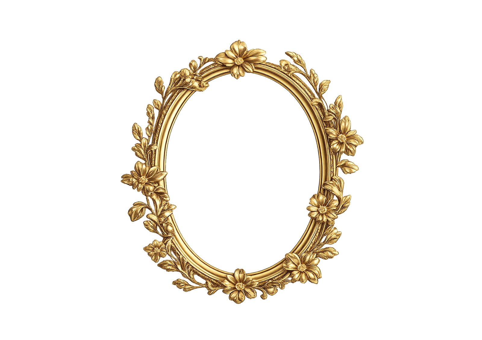 Download Round Gold 3D Frame PNG Free – Elegant Golden Circle Frame HD