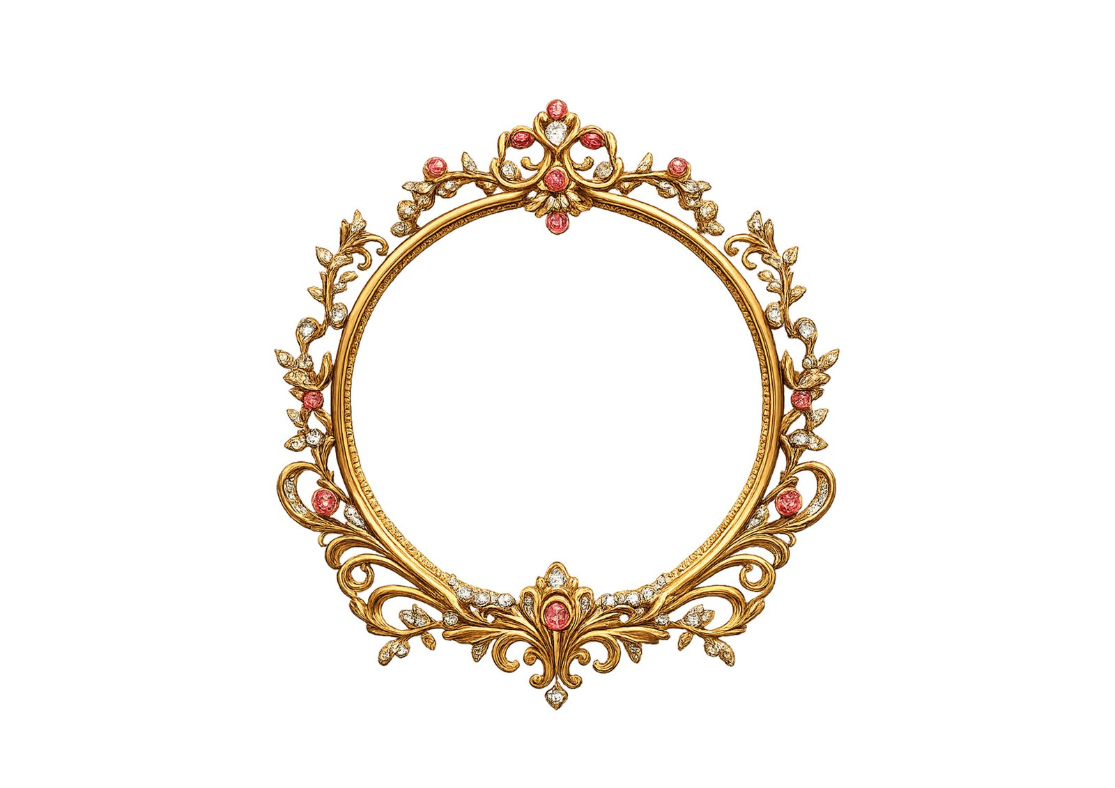 Free Round Gold 3D Frame PNG – Premium Luxury Frame Transparent PNG Download
