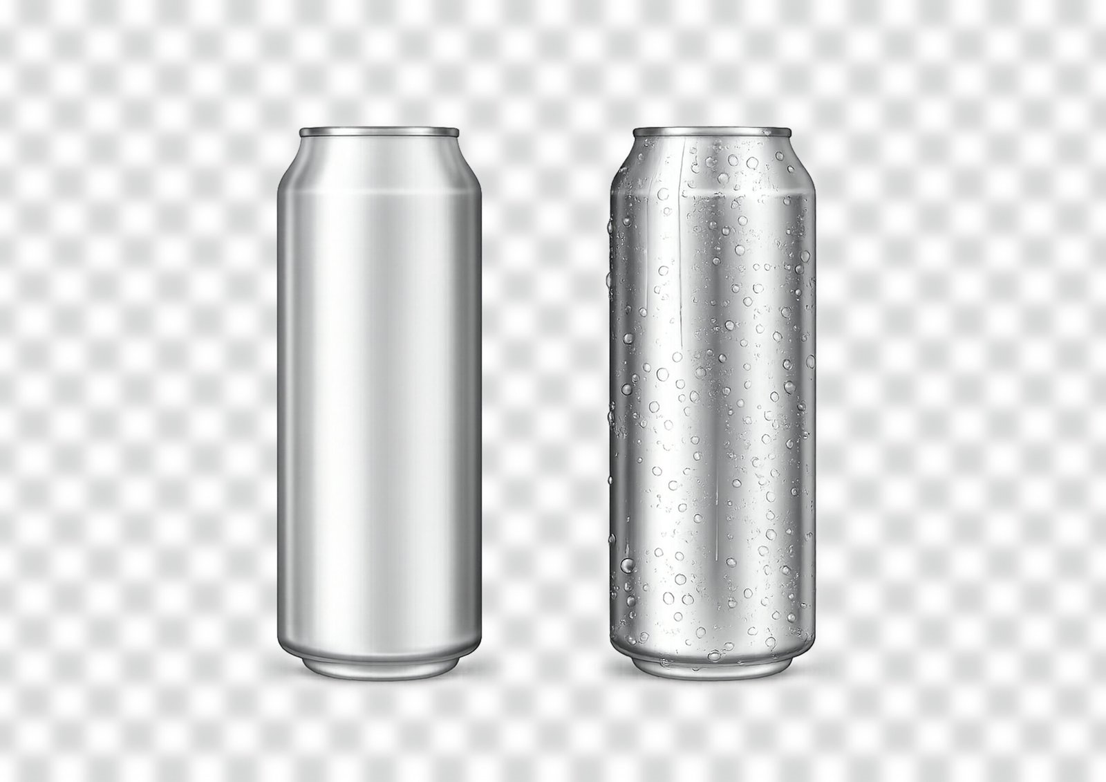 Free Blank Silver Can Mockup PNG – Realistic Beverage Can Design Template