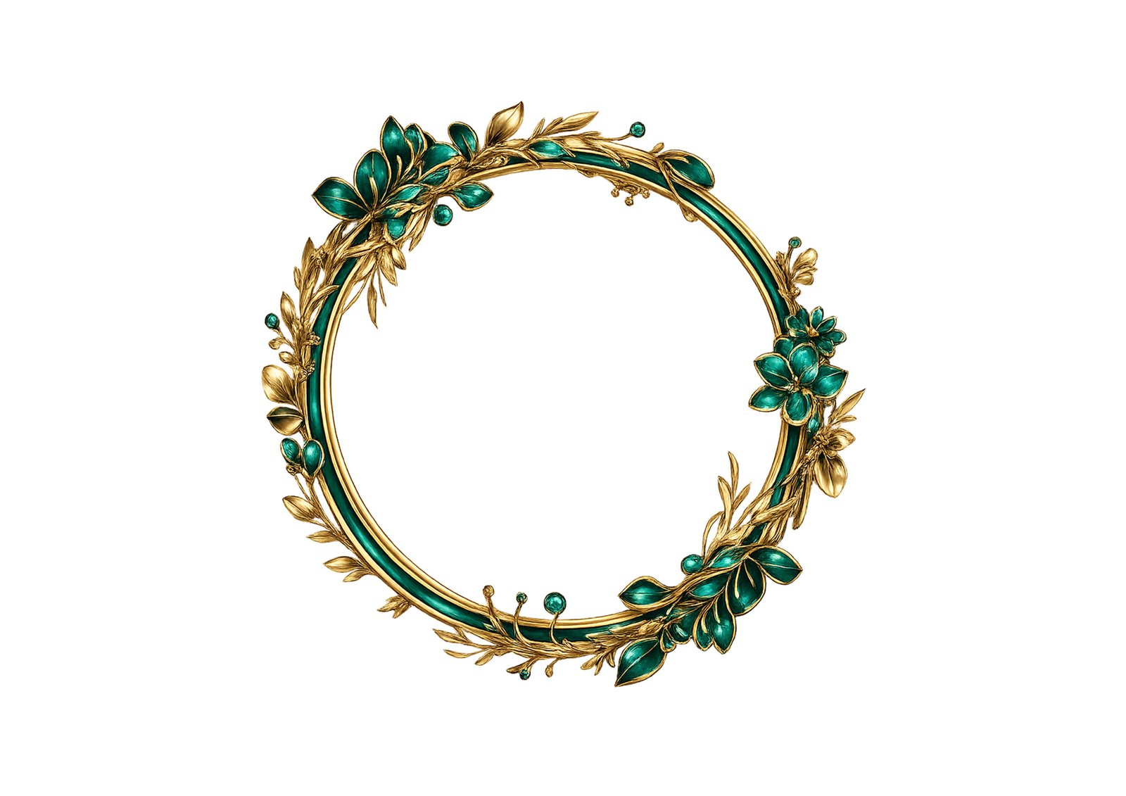 Round Golden 3D Frame PNG Free Download – Modern Luxury Circle Frame Transparent