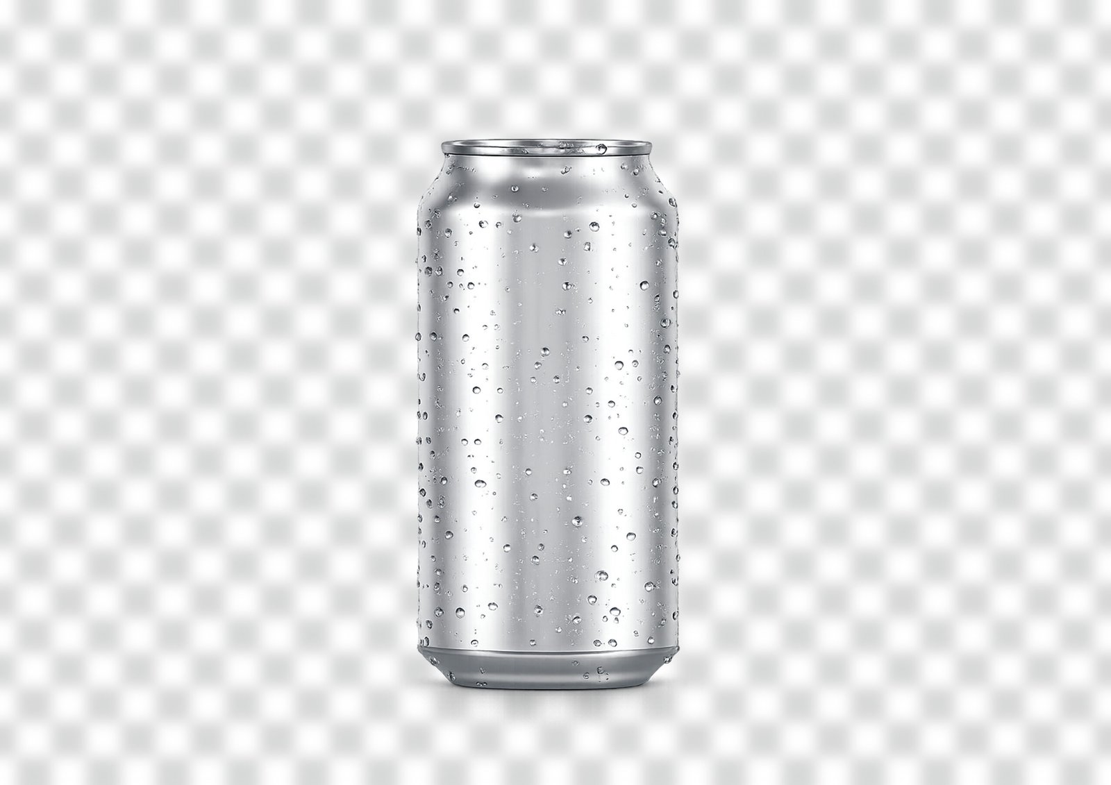 Free Silver Can Mockup PNG – Clean Blank Can Template for Designers