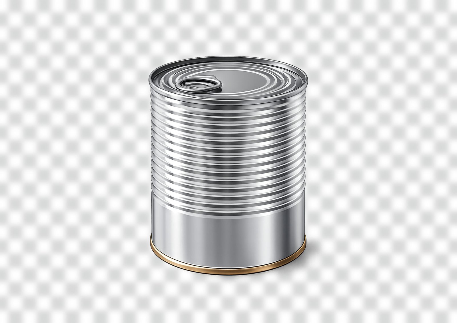 Free Tin Silver Can Mockup PNG Download – High-Resolution Packaging Template