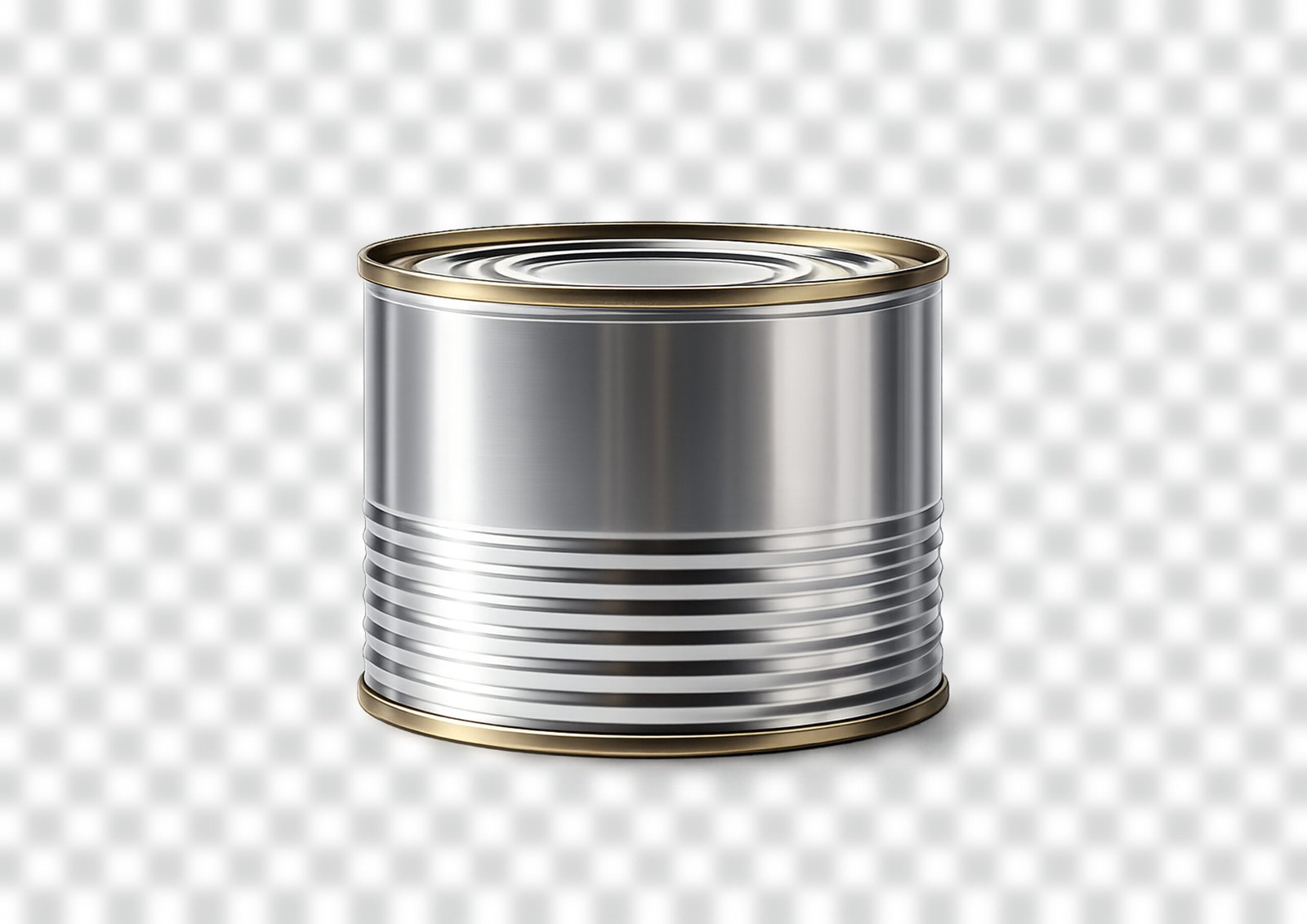 Download Free Tin Can Mockup PNG (Silver Design) for Branding & Packaging