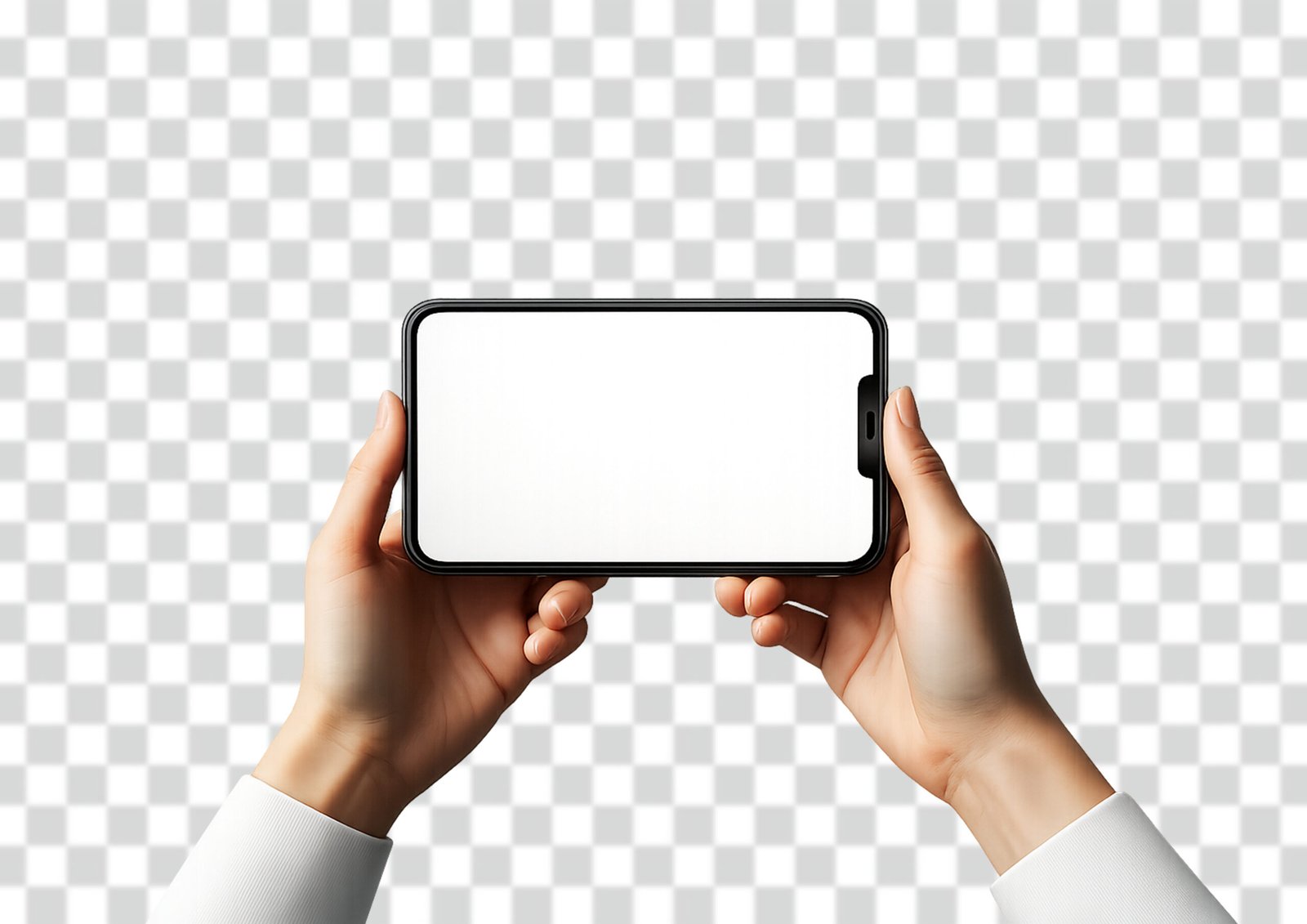 Mobile Phone Mockup White Screen PNG Free Download for Designers (HD Quality)