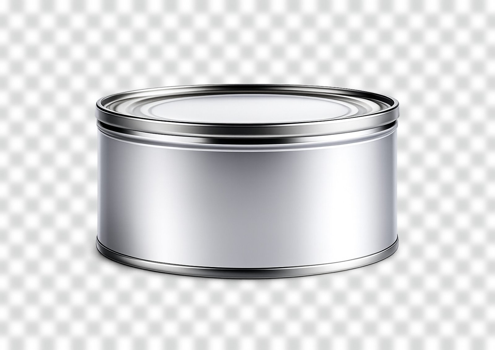 Tin Can Mockup PNG Free Download – Realistic Silver Packaging Design Template