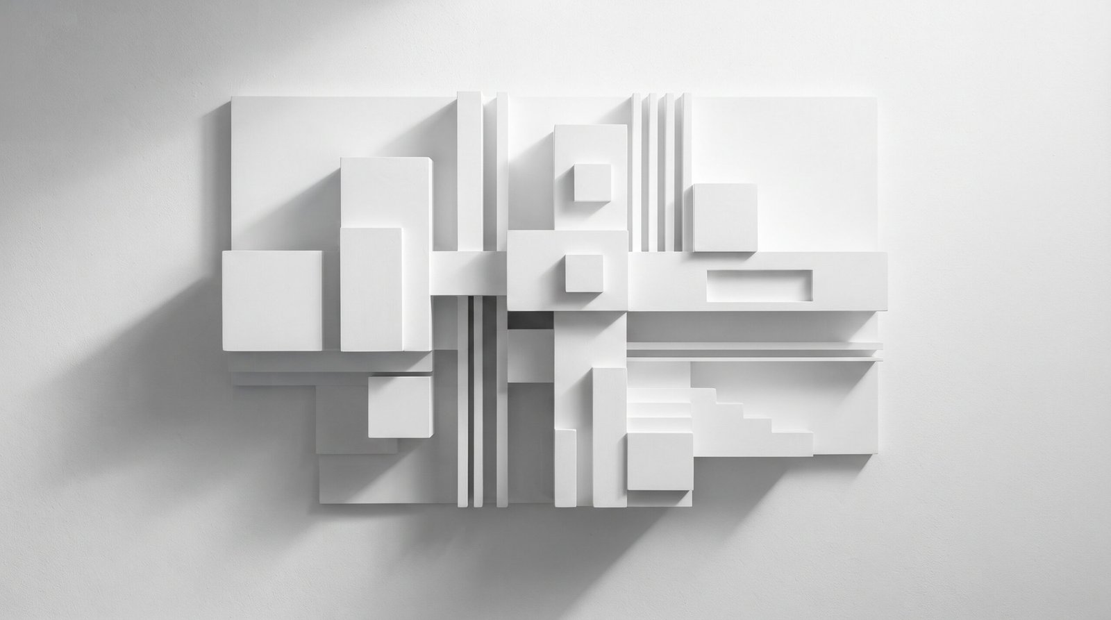 Minimalist Abstract White geometric composition