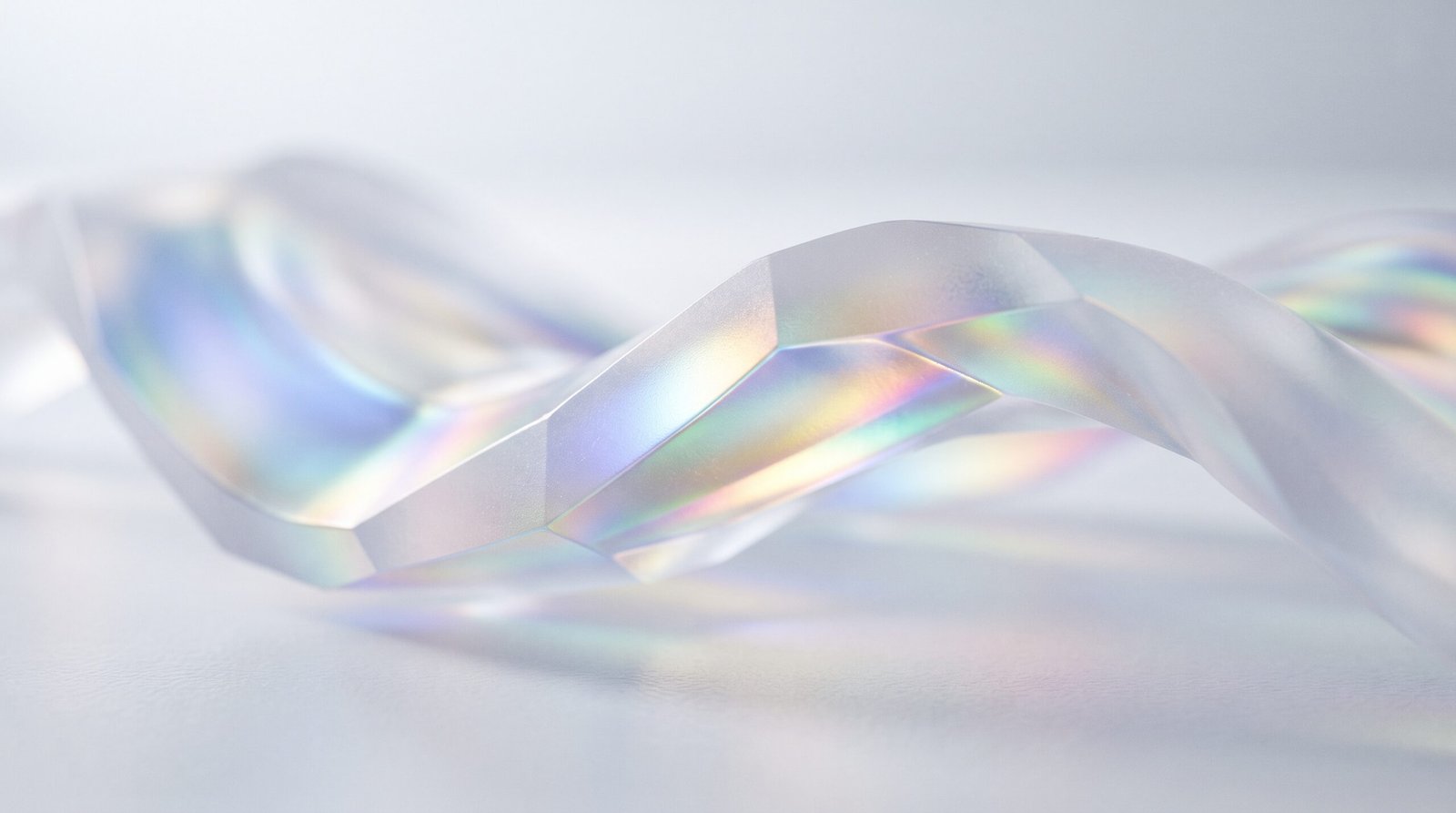 Premium minimalist abstract background, elegant iridescent light refraction