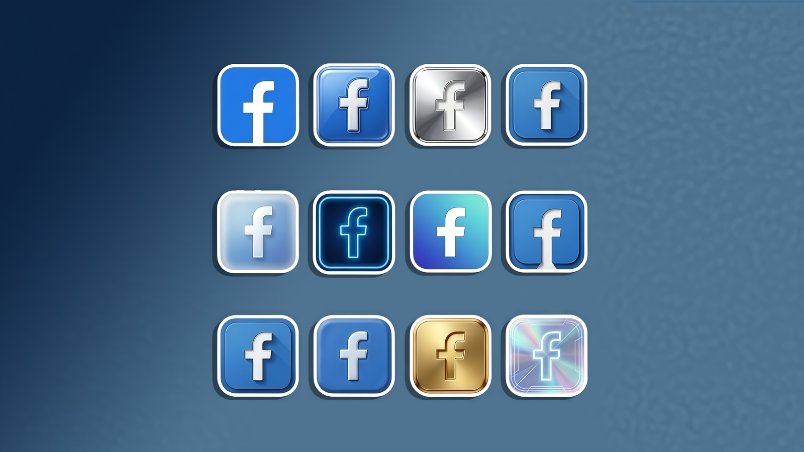 12 Facebook Icons Collection Free Download – Modern Social Media Icons
